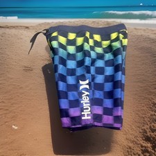 Hurley Boys Multicolored Swim Trunks Board Shorts Swimsuit Multicolor Size 10