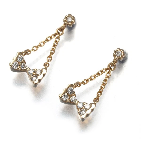 Auténticos Pendientes Ponte Vecchio Diamante 0.04ct/0.04ct Cinta Oro Rosa 18K 750  Foto 2 de 4