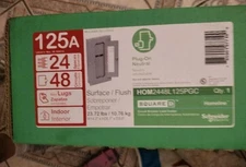 NEW Homeline HOM2448L125PGC 125 Amp 24-Space 48-Circuit Indoor Main Lug