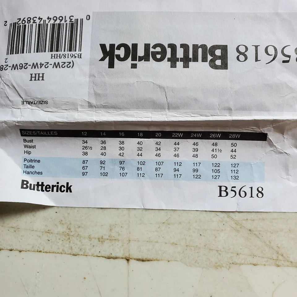 Butterick Pattern 5618 Wardrobe Jacket Top Dress Pants Cuffed Miss 22 W CUT 2011 - Image 4 of 4