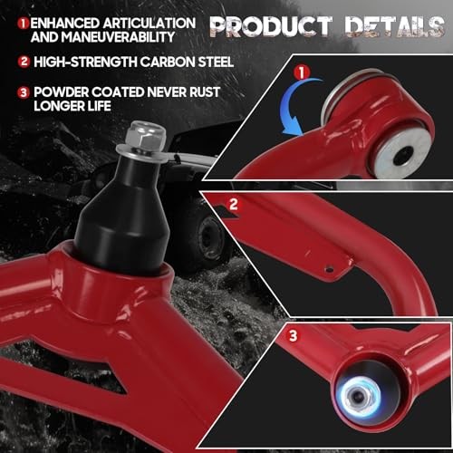 Front Upper Control Arms 2-4" Lift for 2000-2010 Silverado Sierra 2500 3500 HD - Picture 6 of 7