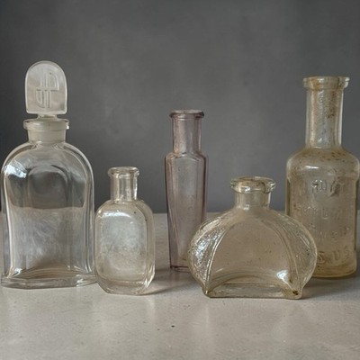 ANTIQUE PARFUM/COLOGNE BOTTLES LOT OF 5 Some Very Rare