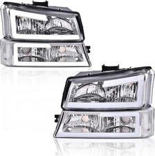 DRL Headlights Pair Left Right for Chevy Silverado 1500 2500 3500 HD 2003-2006