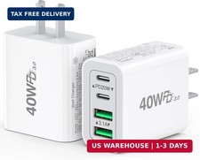 2-Pack USB C Charger Block 40W Max Output Type C Fast Charging Wall Plug