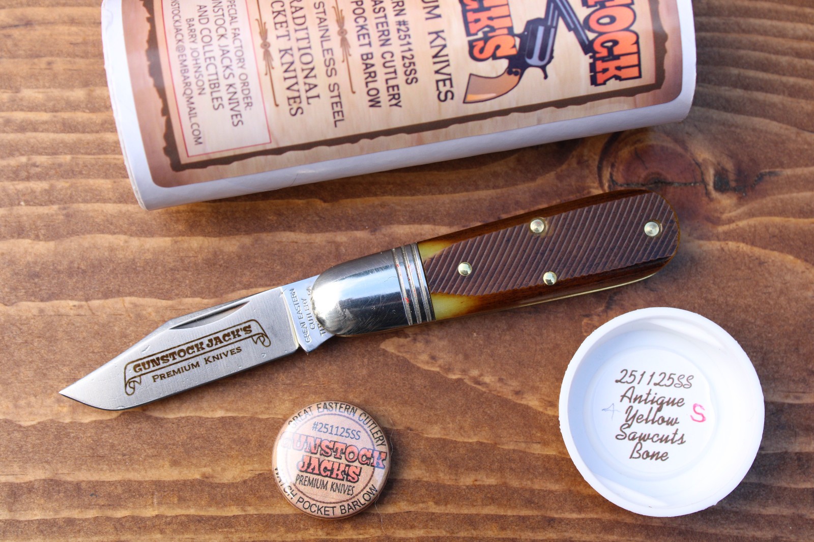 Great Eastern Cutlery SFO 251125 "Watchpocket Barlow" Antique Yellow "S"model 4