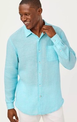 Lilly Pulitzer Herren Stuff Addison Button Down Leinenhemd - XL