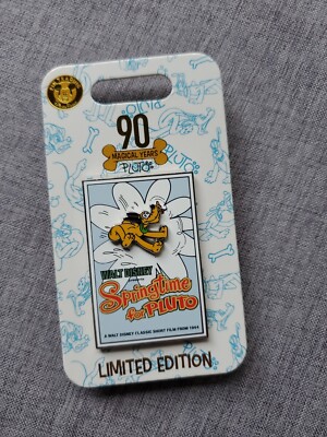 Disney Pluto Poster Pin 90th Anniversary Springtime Pluto Dog LE 3000 NEW
