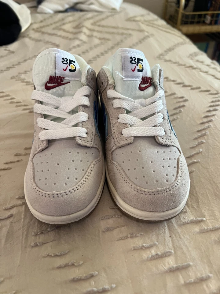Nike Low Dunk SE 85 Niños Unisex Zapato Doble Swoosh Blanco Cielo Talla 12.5C Foto 4 de 4