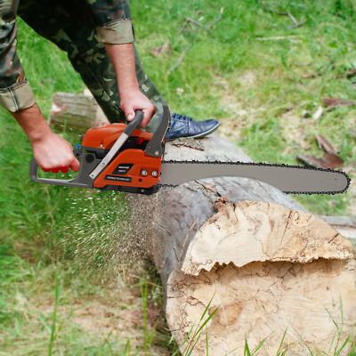 2-Stroke Gasoline Chainsaw 62 CC 22'' Bar Power Engine Wood Cutting Gas Chain Saw
