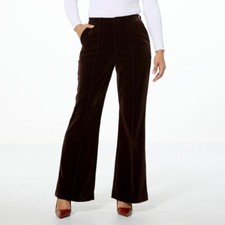 C Wonder by Christian Siriano Velvet Trouser Pant Size 12 Chocolate Plum Career