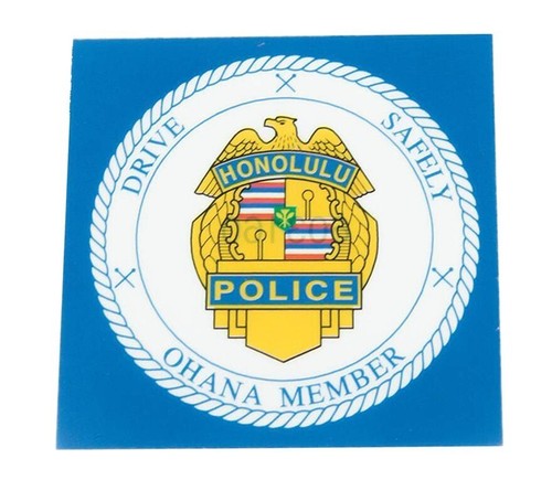 HPD Honolulu Police Department "ohana member" window decal/sticker NEW! - Afbeelding 1 van 2