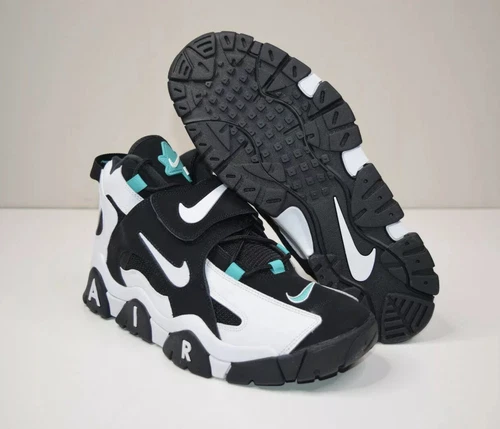 Nike Air Barrage Mid Retro Mens 12 Black White Cabana Sneakers AT7847-001