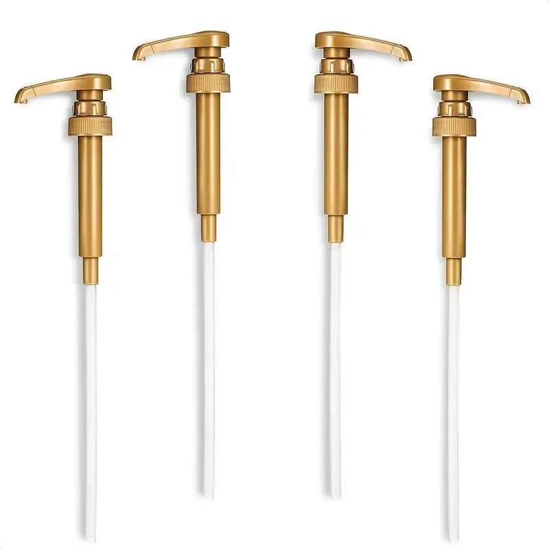 4 Pack GOLD Coffee Syrup Pump fits 25.4 Oz 750 ml Bottles Torani