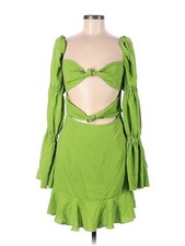 PrettyLittleThing Green Long Sleeve Dress 6