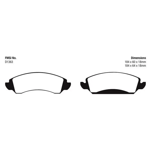 Тормозные колодки EBC Greenstuff серии 6000 для грузовиков и внедорожников Chevy Silverado 1500 2008-2018 годов выпуска - Изображение 3 из 4