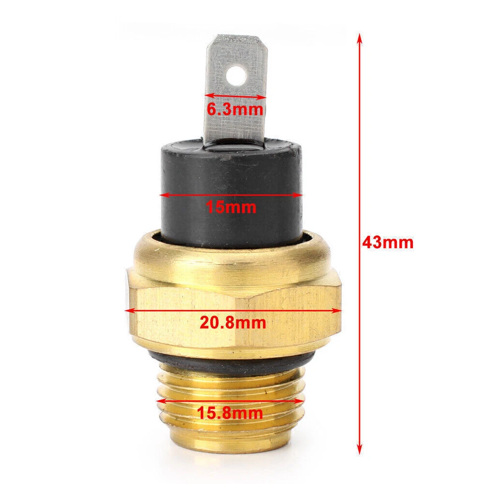 Interruptor del ventilador de refrigeración del radiador sensor de temperatura para motor universal de bicicleta de calle Honda Foto 2 de 4