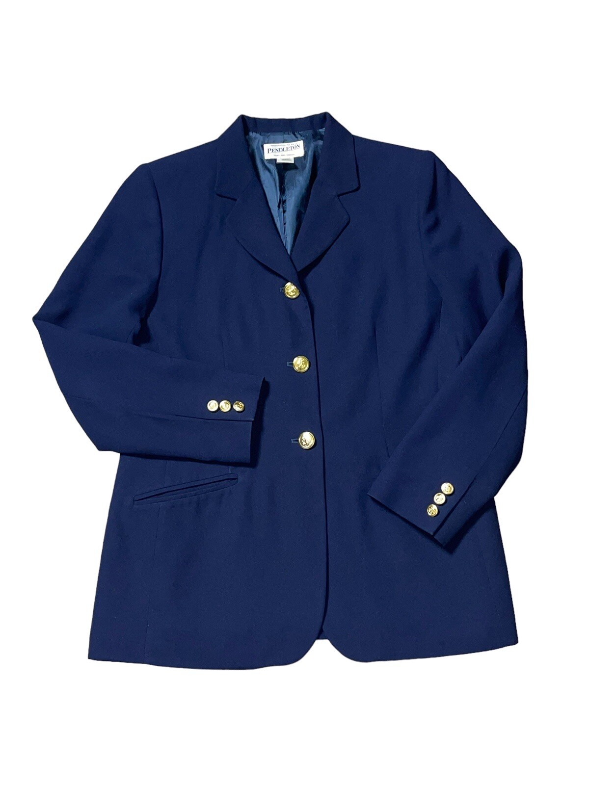 Pendleton 100% Polyester Womens 8 Navy Nautical A… - image 1