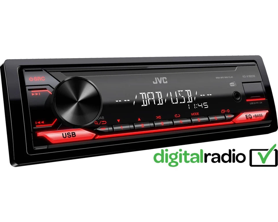 JVC 1-DIN Digital Media Autoradio DAB+ USB AUX für Suzuki Splash 2008-2014 - Bild 3 von 4