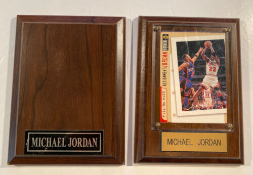 2 placas de exhibición de madera Michael Jordan