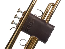 Trumpet Valve Guard KGUBrass. Genuine Leather. Brown color (multicolour thread)