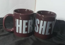 Hershey's Chocolate Coffee Mugs Ceramic Brown Cups 10 oz Since 1894 Set of 2