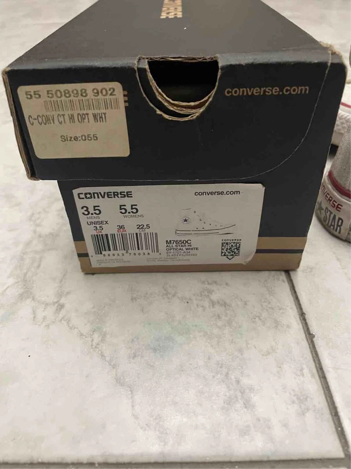 Converse Chuck Taylor All Star Hi Scarpe Donna /Bambina Bianche, EU 36, foto 3 di 5