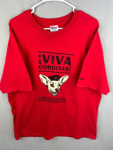 Vintage Taco Bell T-Shirt Mens XL Viva Gorditas The Revolutionary Taco Red Hanes - Picture 1 of 10