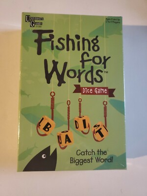 New Sealed Fishing For Words Dice Game by University Games 2-4 Players Ages 8+