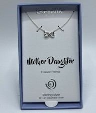 Mother Daughter Forever Friends Hearts Necklace Sterling Silver 40Value