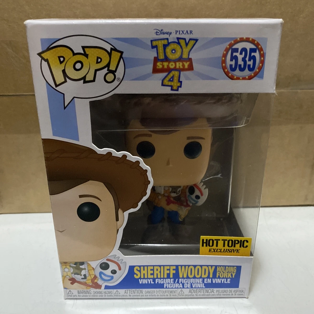 Sheriff woody holding forky funko pop 2025
