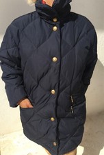 Bogner Coat Size 14 Uk Navy Satin Look Lightweight Puffer Vintage Rrp £550