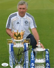 Chelsea FC Carlo Ancelotti Autographed Signed 8x10 EPL Photo JSA COA #4