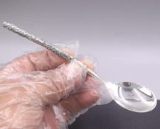 Pure 999 Silver Spoon Household 3D Blessing Tableware Dinnerware Soup Spoon /48g