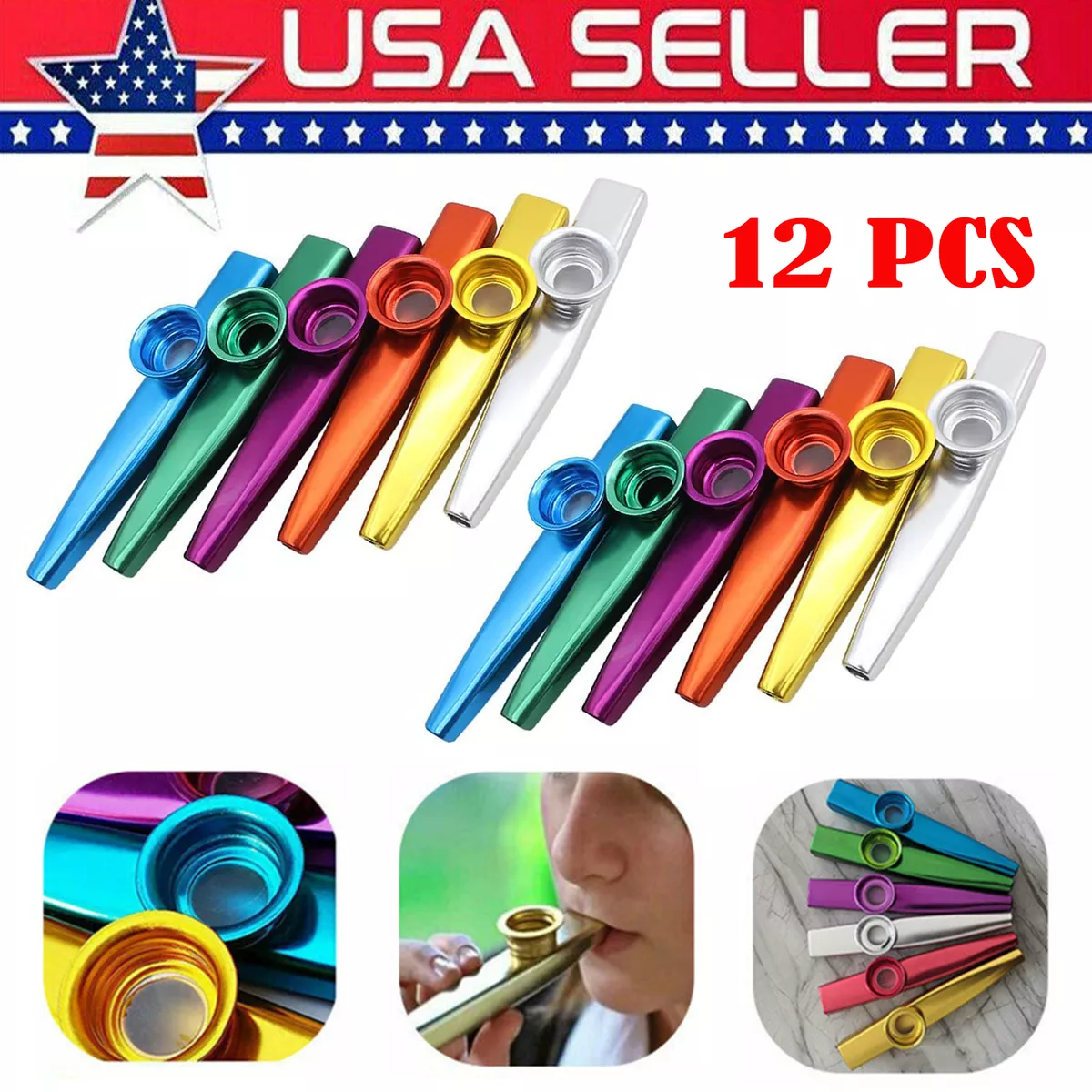 12PCS Kazoos Musical Instruments Metal Kazoos For Kids Adult Child Gift Toy  K6N9