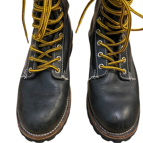 Wolverine Logger Boots Size 8.5 Black 