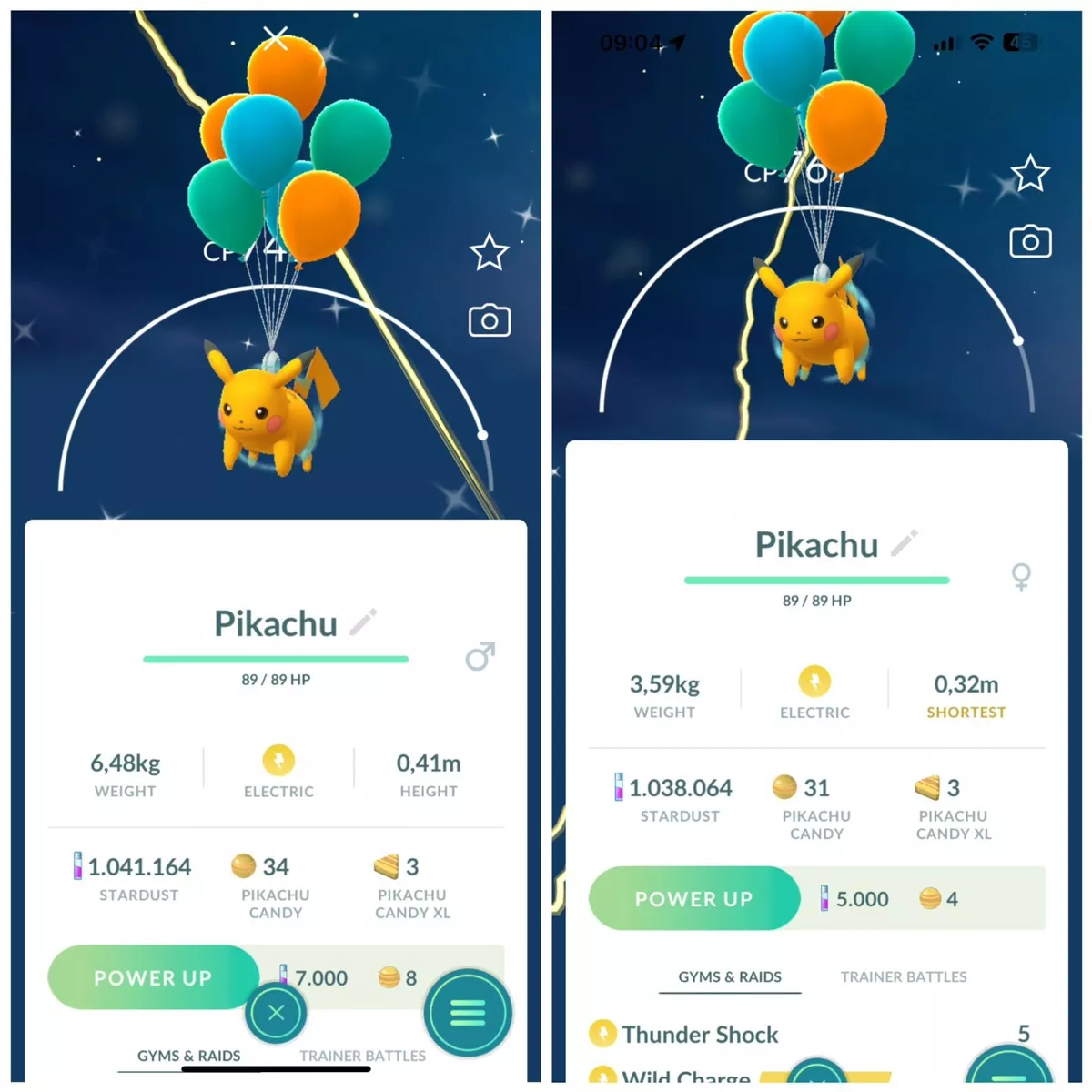 Shiny Pikachu (flying) 