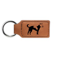 Jack Russel Terrier Keychain Leatherette - Laser Engraved - jrt parson v2