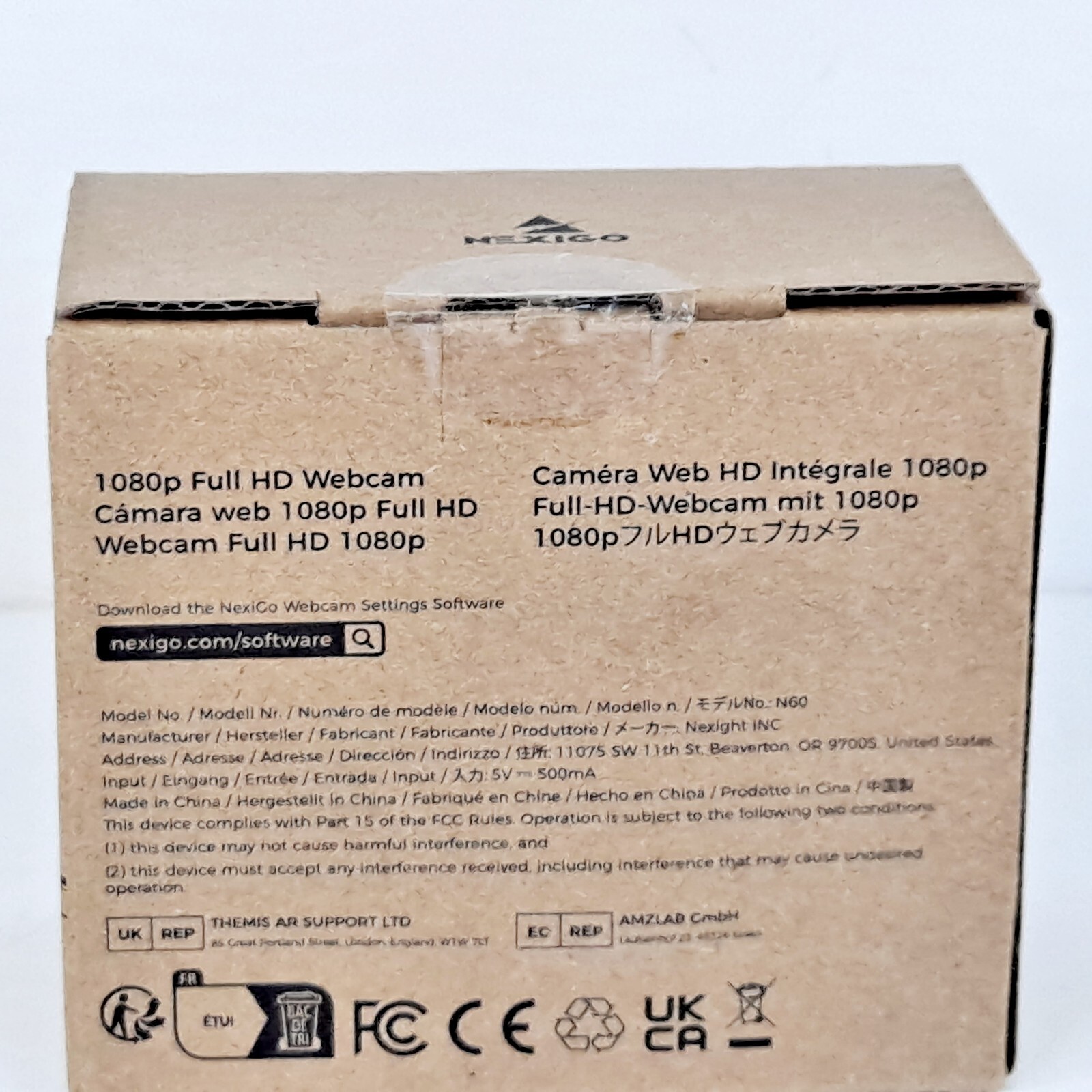 NexiGo N60 1080P Webcam w Microphone, Adjustable FOV, Privacy Cover NEW 