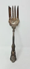 Antique 1900's WM Rogers 9" Silverplated Berwick Diana Meat Serving Fork
