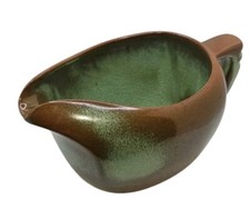 Frankoma Prairie Green Plainsman Gravy Boat 5S MCM Earthenware 4” X 8” X 4”