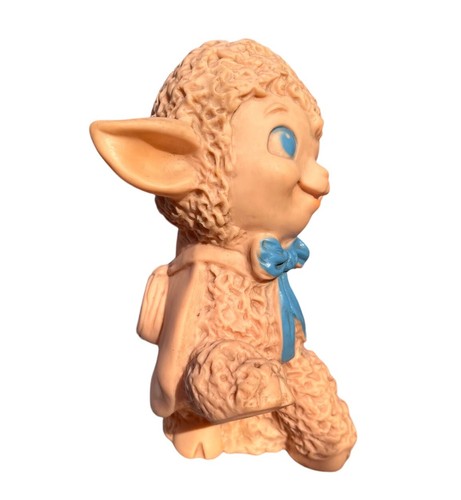 Vintage 1950’s Smiling Rubber Pink Lamb with Squeaker Toy - Picture 4 of 5