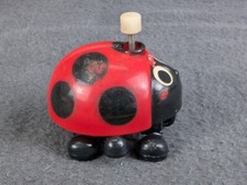 Vintage 1970's TOMY Wind Up Lady Bug Made in China Red With Black Face