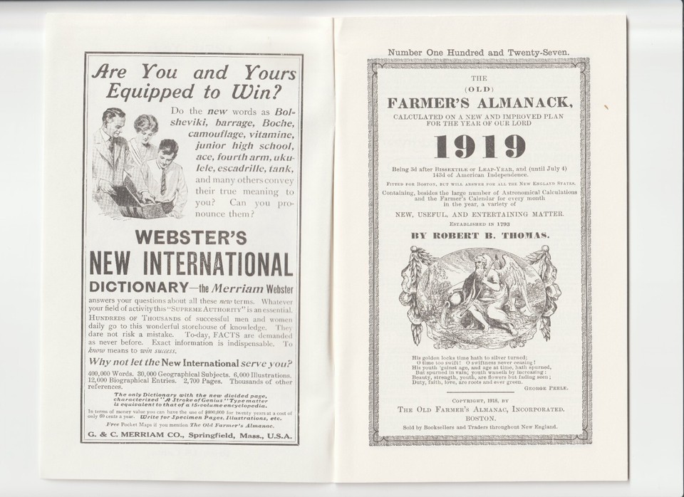 1819 & 1919 Lot 2 Old Farmers Almanac Book Set Repro eBay