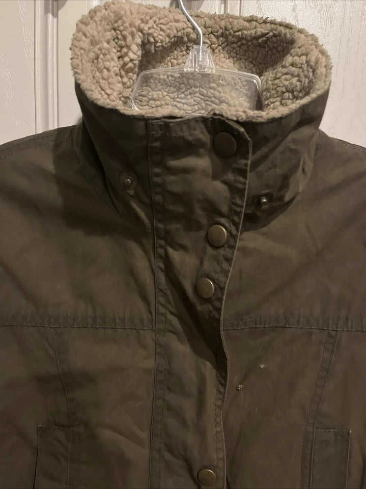 Chaqueta encerada BARBOUR Winter Force Parka para mujer Reino Unido 14, EE. UU. 10 forrada de lana Sherpa Foto 2 de 4