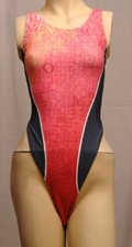 Pink Multicolour Spandex Thong Leotard for Women Size 10 Small