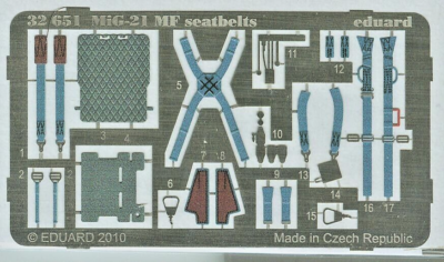 Eduard 1/32 seatbelts 32661 MiG-21F KM1 x 2 + 32651 MiG-21MF KM1M TRUMPETER | eBay