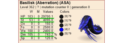 Ark ASA Xbox/PC/PS PVE Subzero Basilisk Pair Level 362 FULL GROWN