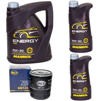 MotoröL Set Mannol Energy 5W-30 API 7 Liter + ÖLfilter FüR Lexus Toyota Hilux