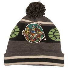Nickelodeon Teenage Mutant Ninja Turtles Boys Beanie Hat TMNT Unisex Patch Pom