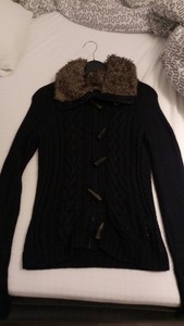 strickjacke mit fellkapuze damen